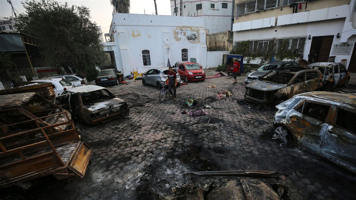 <i>Abed Khaled/AP</i><br/>The US intelligence community assesses that there likely were between 100 to 300 people killed in the Tuesday blast at the Al-Ahli Baptist Hospital in Gaza.