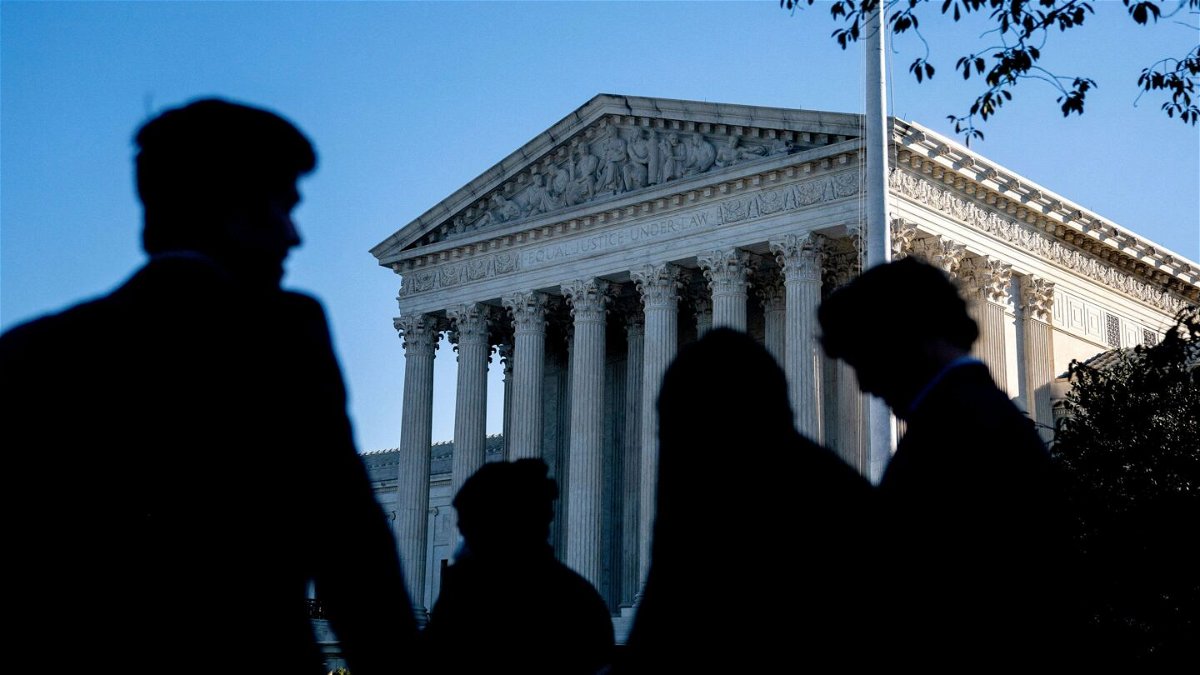 <i>Stefani Reynolds/AFP/Getty Images</i><br/>The Supreme Court said Monday declines the challenge to Donald Trump’s eligibility to run for president because of his alleged role in the January 6