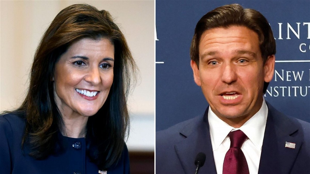 <i>AP</i><br/>Top officials from the campaigns of Nikki Haley and Ron DeSantis made their case October 13 to major Republican donors