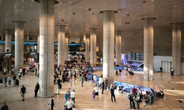 Travelers are seen at Ben Gurion International Airport near Tel Aviv