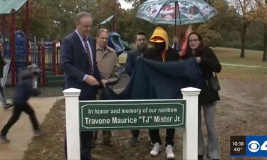 Olga and Travone Mister honored their son TJ at Suson Park in St. Louis County