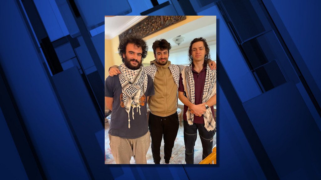From left, Tahseen Ali Ahmad, Kinnan Abdalhamid and Hisham Awartani. The three students are receiving medical treatment for gunshot wounds in Vermont.