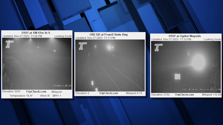 Several parts of the High Desert were seeing fog and freezing fog Monday night