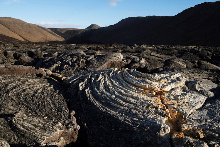 A lava field formed after the 2021 eruption of the Fagradalsfjall volcano and the site is located close to the town Grindavik on Iceland's southwest coast