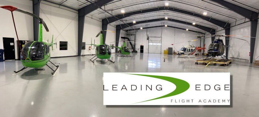 Leading Edge helicopter hangar Bend Airport