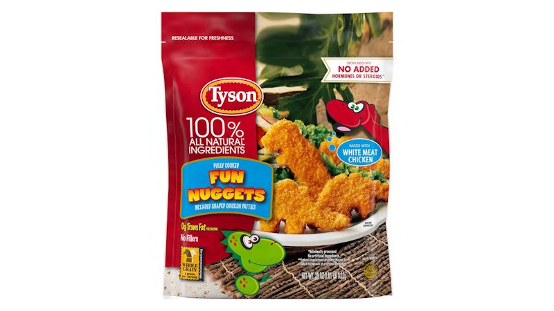Tyson Foods is voluntarily recalling about 30,000 pounds of its dino-shaped chicken nuggets
