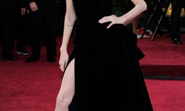 Angelina Jolie in Versace at the 84th Annual Academy Awards in February 2012.