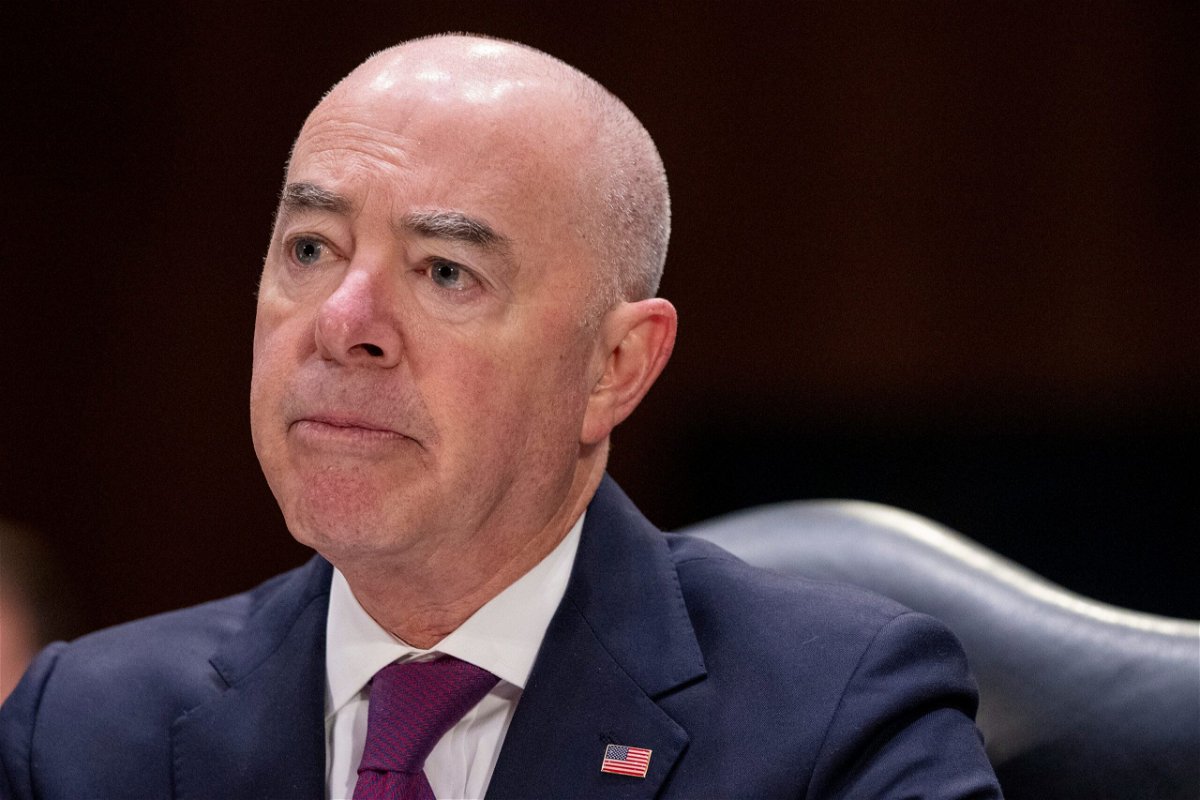 <i>Alex Brandon/AP</i><br/>Homeland Security Secretary Alejandro Mayorkas testifies during a hearing of the Senate Appropriations Committee on President Biden's supplemental funding request