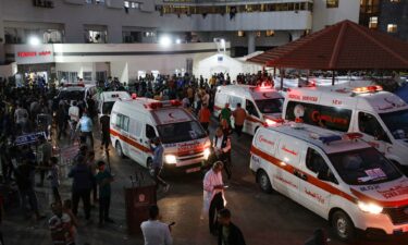 An aerial view shows the compound of Al-Shifa hospital in Gaza City on November 7.