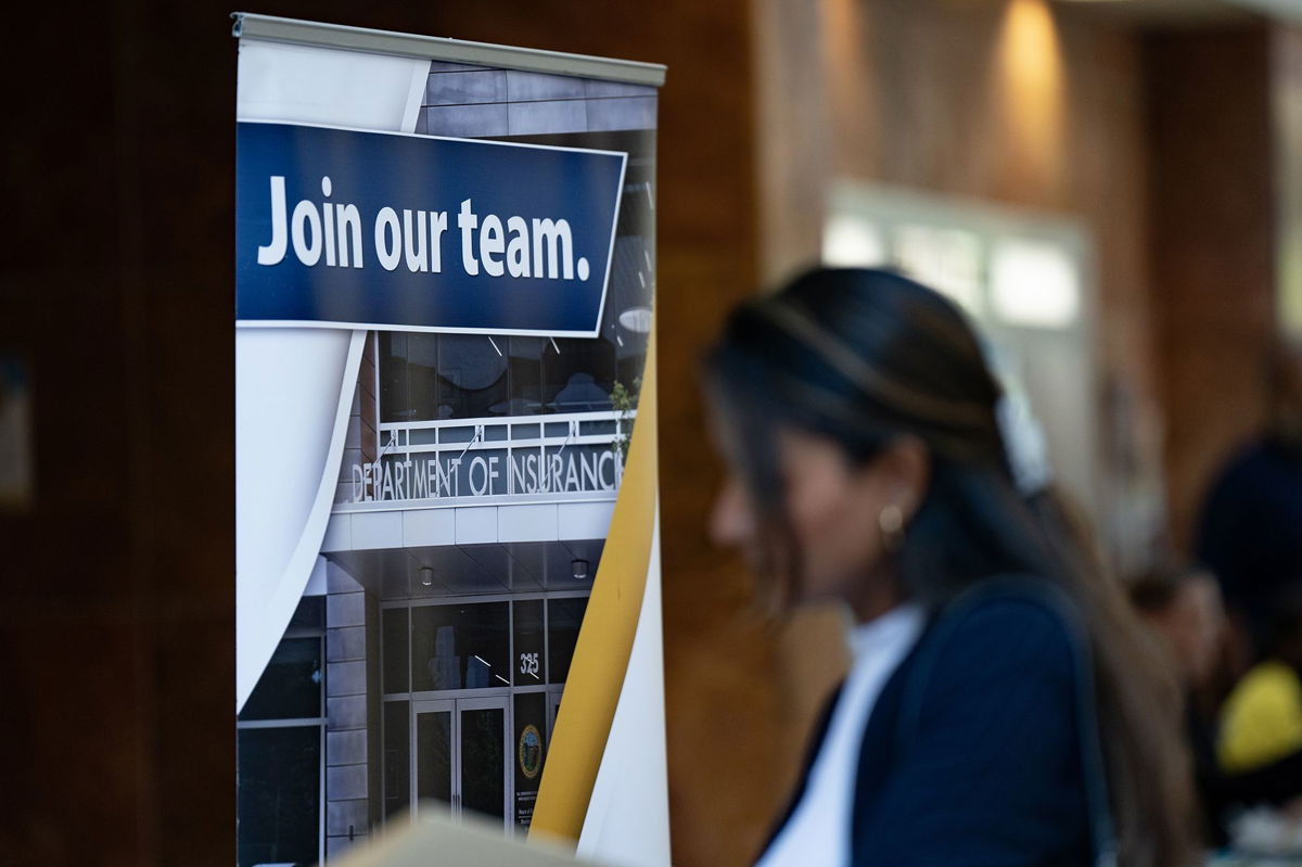 <i>Allison Joyce/Bloomberg/Getty Images</i><br/>Pictured is a hiring sign at the Cape Fear Community College's Business and IT Career Fair in Castle Hayne