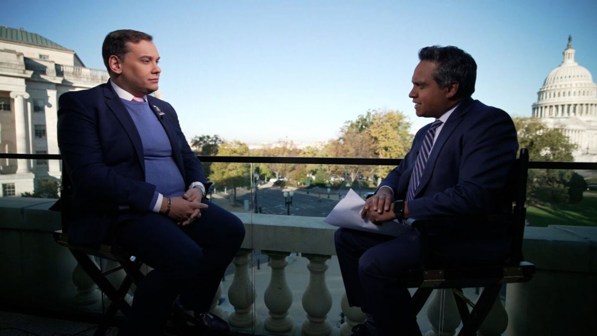<i>CNN</i><br/>Rep. George Santos speaks with CNN's Manu Raju.
