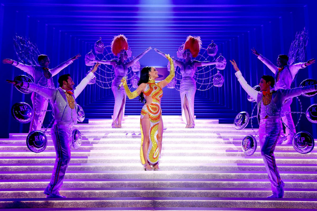 <i>John Shearer/Getty Images for Katy Perry/FILE</i><br/>Katy Perry is seen here performing her 'Play' residency in Las Vegas in 2021.
