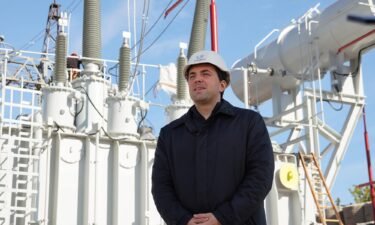 Destruction caused by a Russian attack is seen at one of DTEK's electricity facilities.