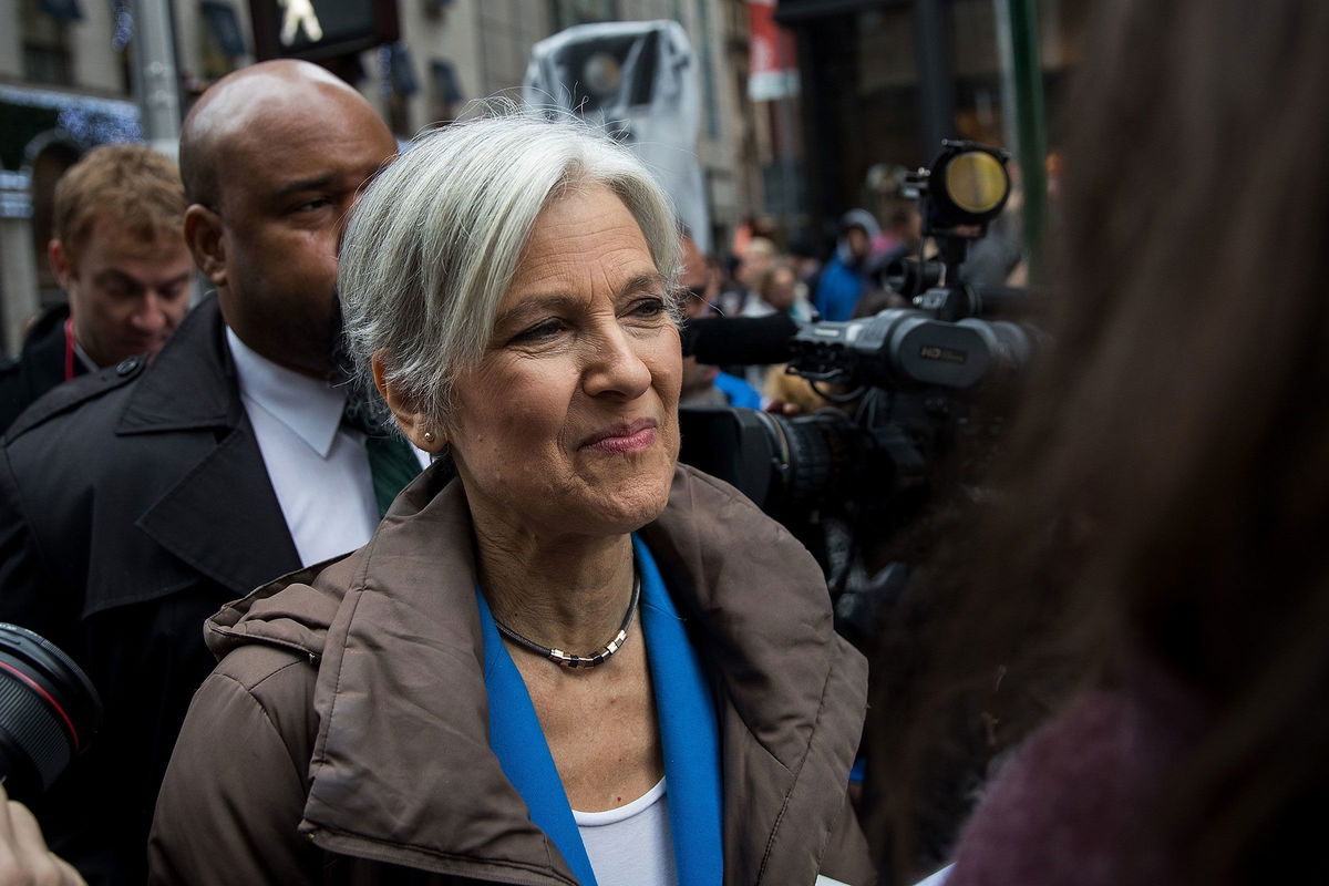 <i>Drew Angerer/Getty Images</i><br/>Jill Stein waits to speak at a news conference in New York City on December 5