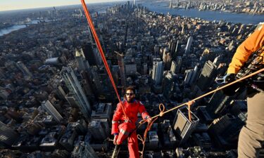 Jared Leto climbing the Empire State Building.