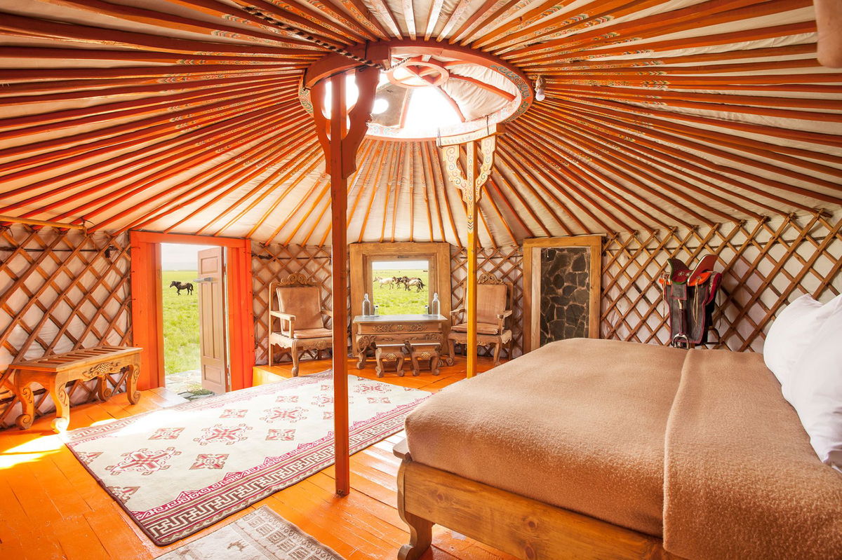 <i>Michael Kleinberg/Courtesy Three Camel Lodge</i><br/>The lodge aims to give visitors an up-close look at Mongolia’s traditional nomadic lifestyle.