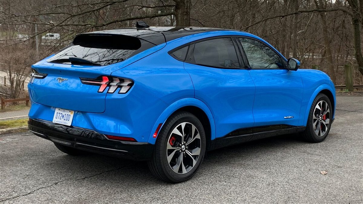 <i>Peter Valdes-Dapena/CNN</i><br/>Ford's electric vehicle battery plant in Michigan will be smaller than was originally planned. Pictured is a Ford Mustang Mach-E electric SUV.