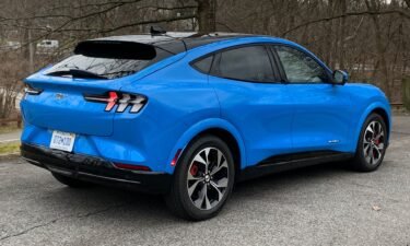 Ford's electric vehicle battery plant in Michigan will be smaller than was originally planned. Pictured is a Ford Mustang Mach-E electric SUV.