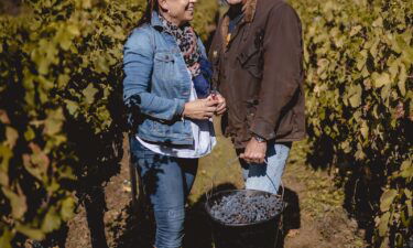 John and Penelope Mitra in their former vineyard