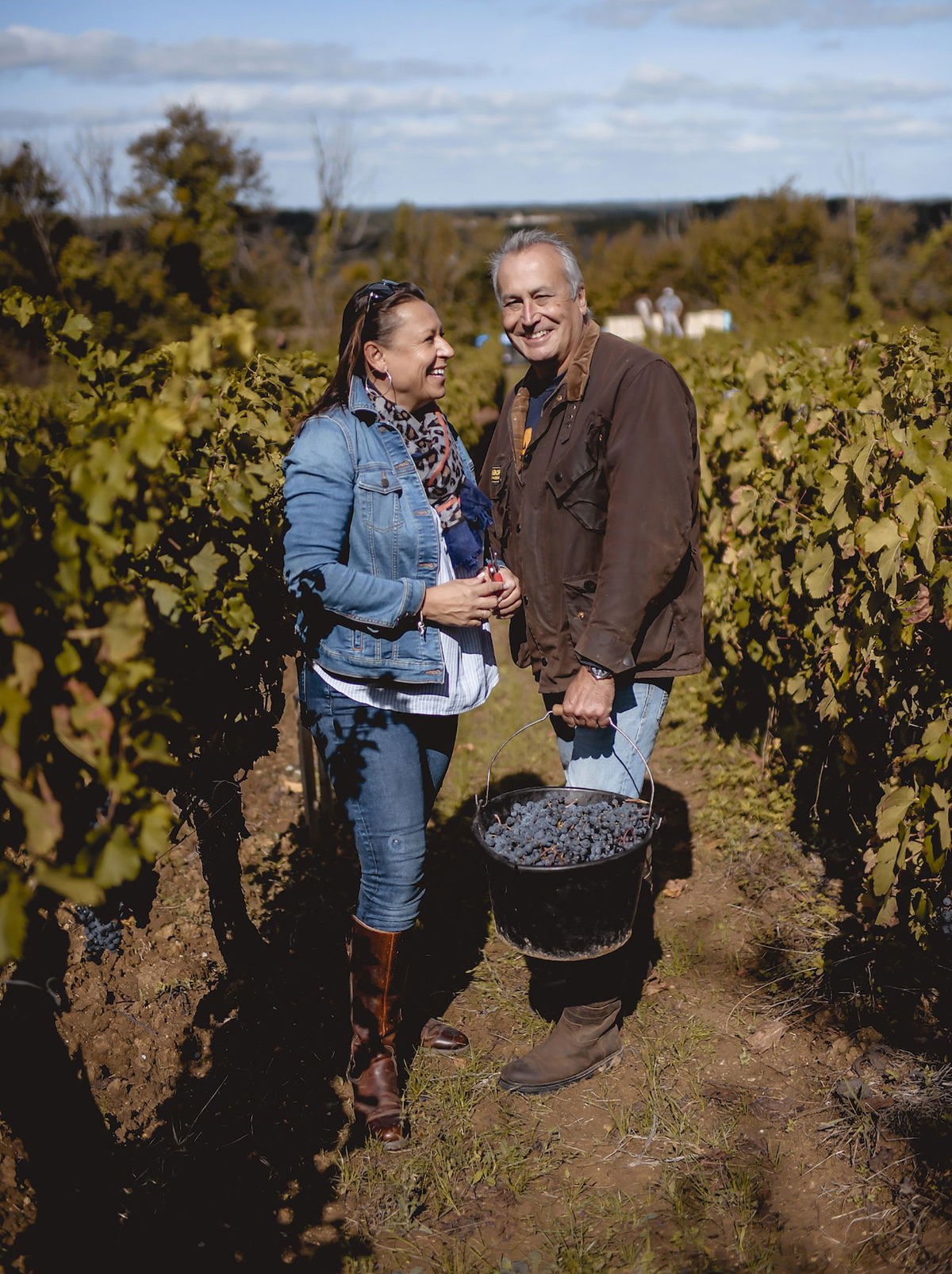 <i>John Mitra</i><br/>John and Penelope Mitra in their former vineyard