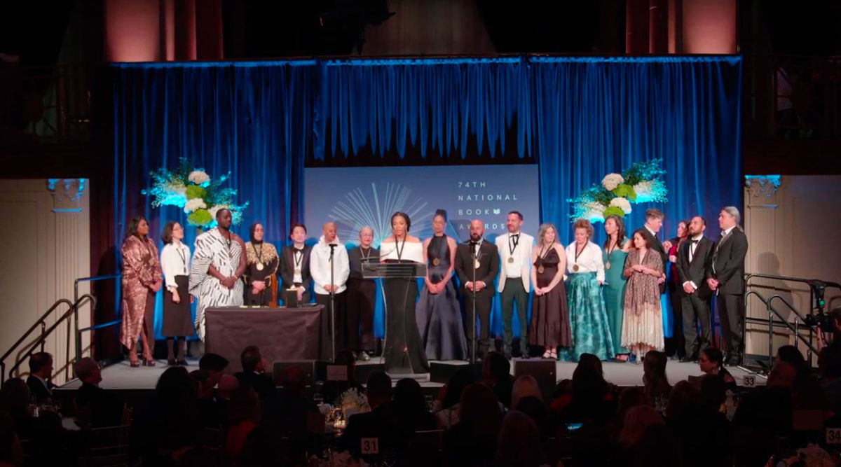 <i>National Book Foundation</i><br/>A group of National Book Award finalists took the stage at the November 16 ceremony to call for a ceasefire in Gaza.