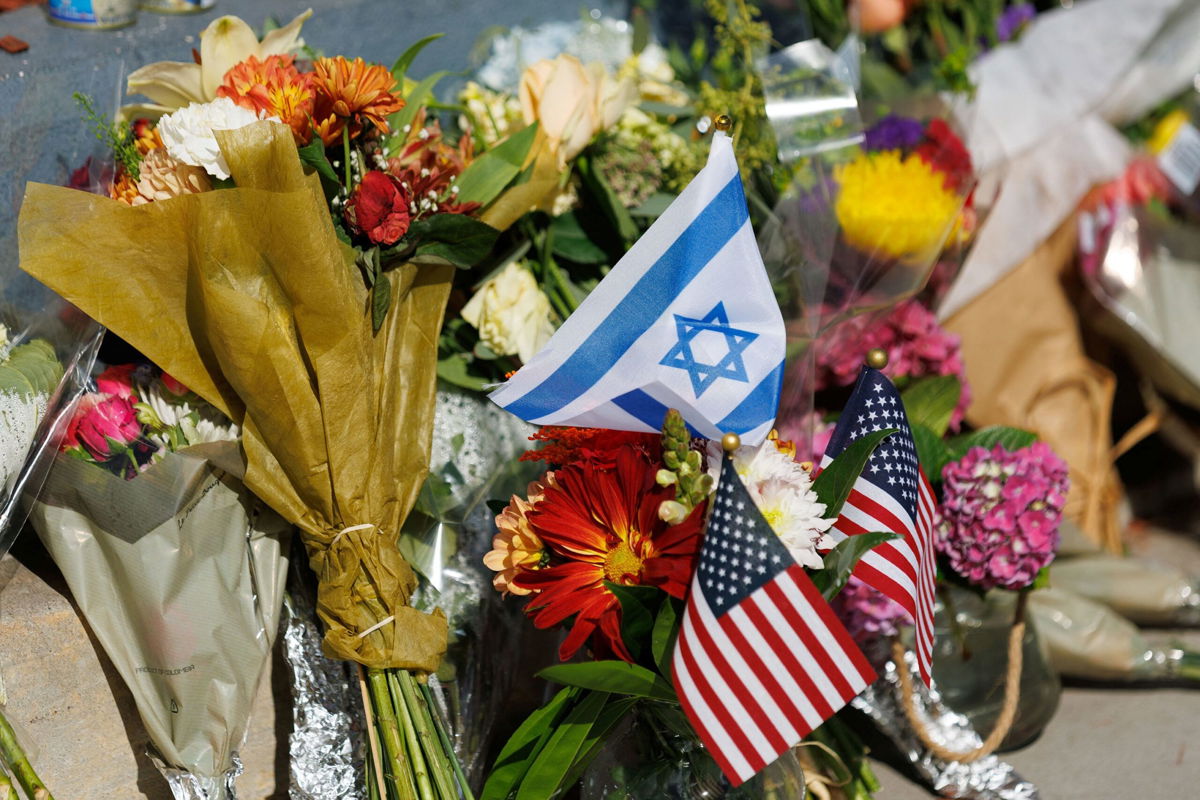 <i>Mike Blake/Reuters</i><br/>Flowers and flags are placed on the site where Paul Kessler was fatally injured in Thousand Oaks
