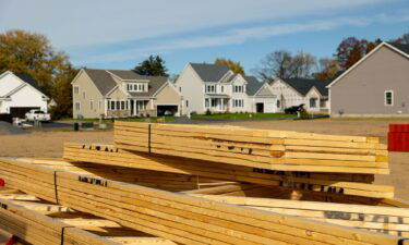 A pile of lumber at a home under construction at the Cold Spring Barbera Homes subdivision in Loudonville