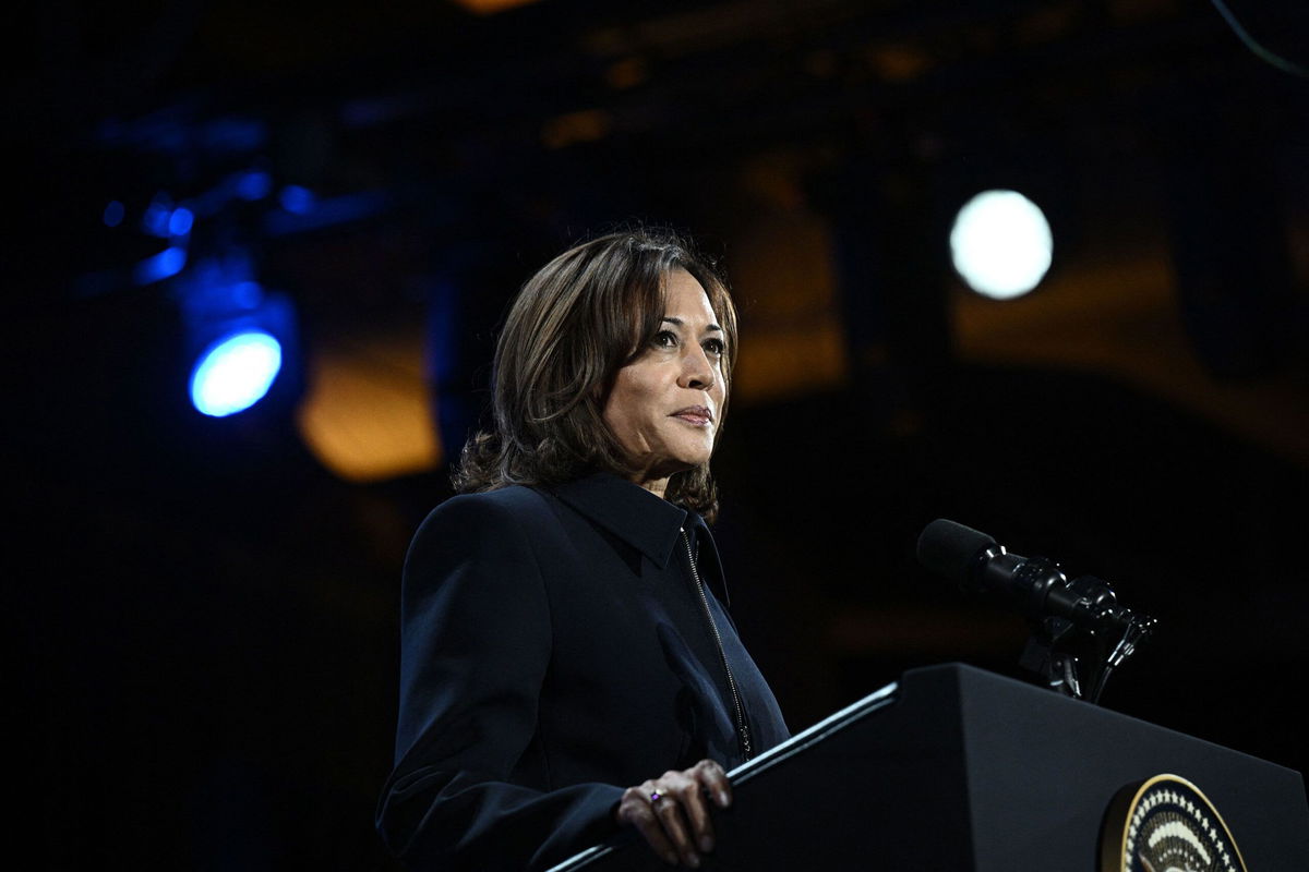 <i>Ethan Miller/Getty Images</i><br/>Kamala Harris speaks during an economic forum in Las Vegas in April 2019. The US senator from California is now the vice president-elect.