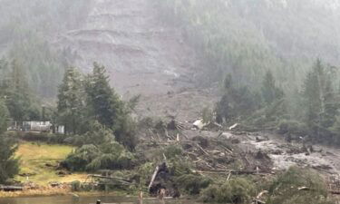 The aftermath of a landslide in Wrangell