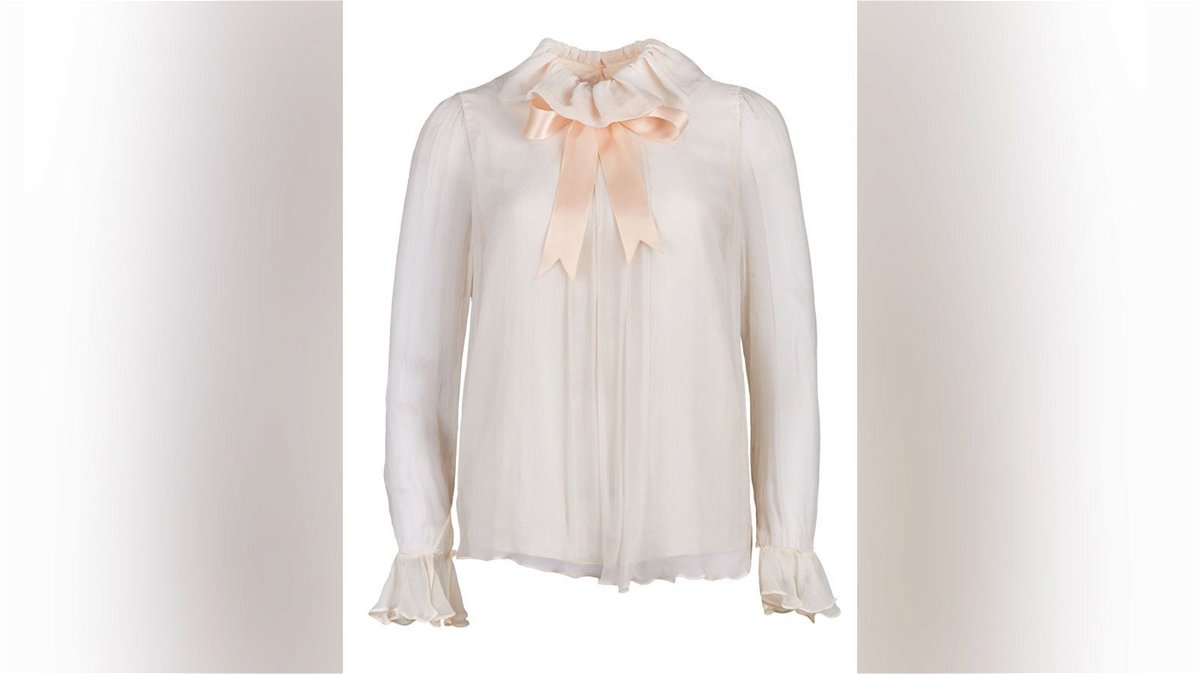 <i>Julien's Auctions</i><br/>Diana wore the blouse for an engagement portrait taken by Lord Snowdon in 1981.
