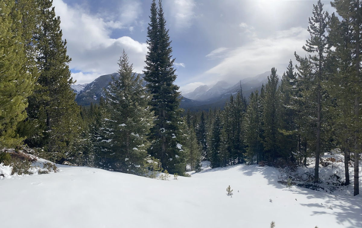 <i>Cody Yeatts/USDA Forest Service</i><br/>Upper Hyalite Canyon and Gallatin range from Upper Hood Creek ski trail in Hyalite on the Bozeman Ranger District of the Custer Gallatin National Forest. A Montana man died this weekend after falling while ice climbing in part of the Custer Gallatin National Forest