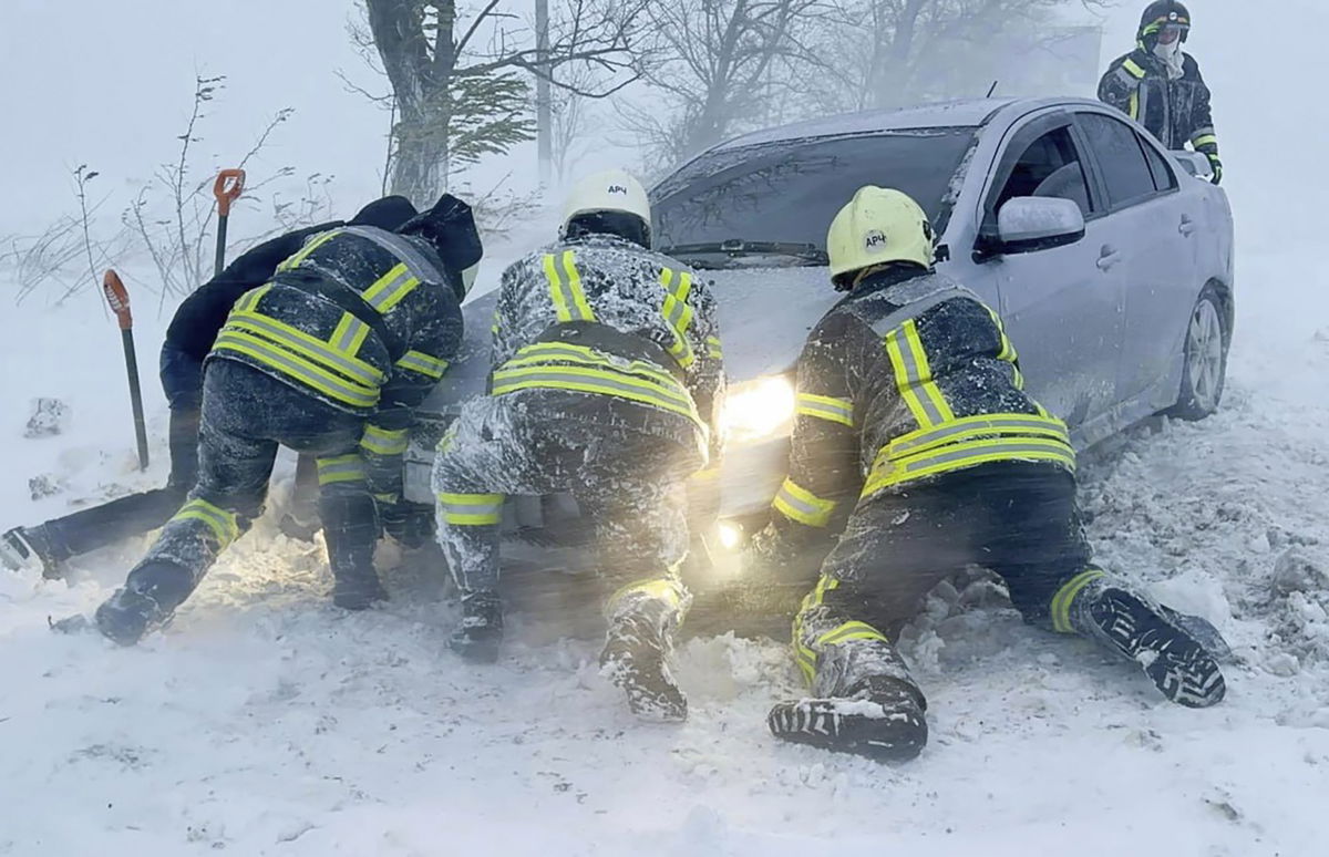 <i>Viacheslav Onyshchenko/SOPA Images/LightRocket/Getty Images</i><br/>Odesa meteorologists say the current snowfall is the heaviest in the last five years.