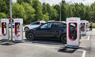 Tesla charging stations in Sweden. The electric carmaker's business in the country has been disrupted by a wave of sympathy strikes by workers supporting Tesla's local mechanics.