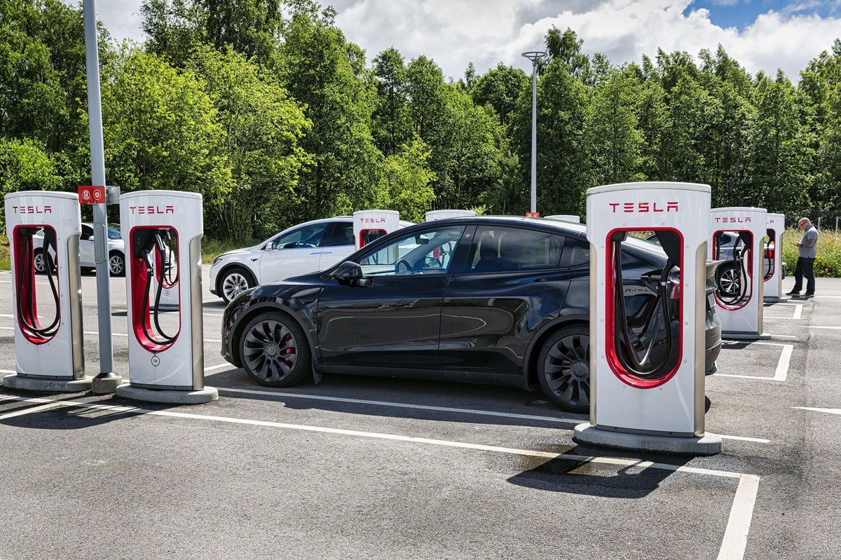<i>Angela to Roxel/imageBROKER/Shutterstock</i><br/>Tesla charging stations in Sweden. The electric carmaker's business in the country has been disrupted by a wave of sympathy strikes by workers supporting Tesla's local mechanics.