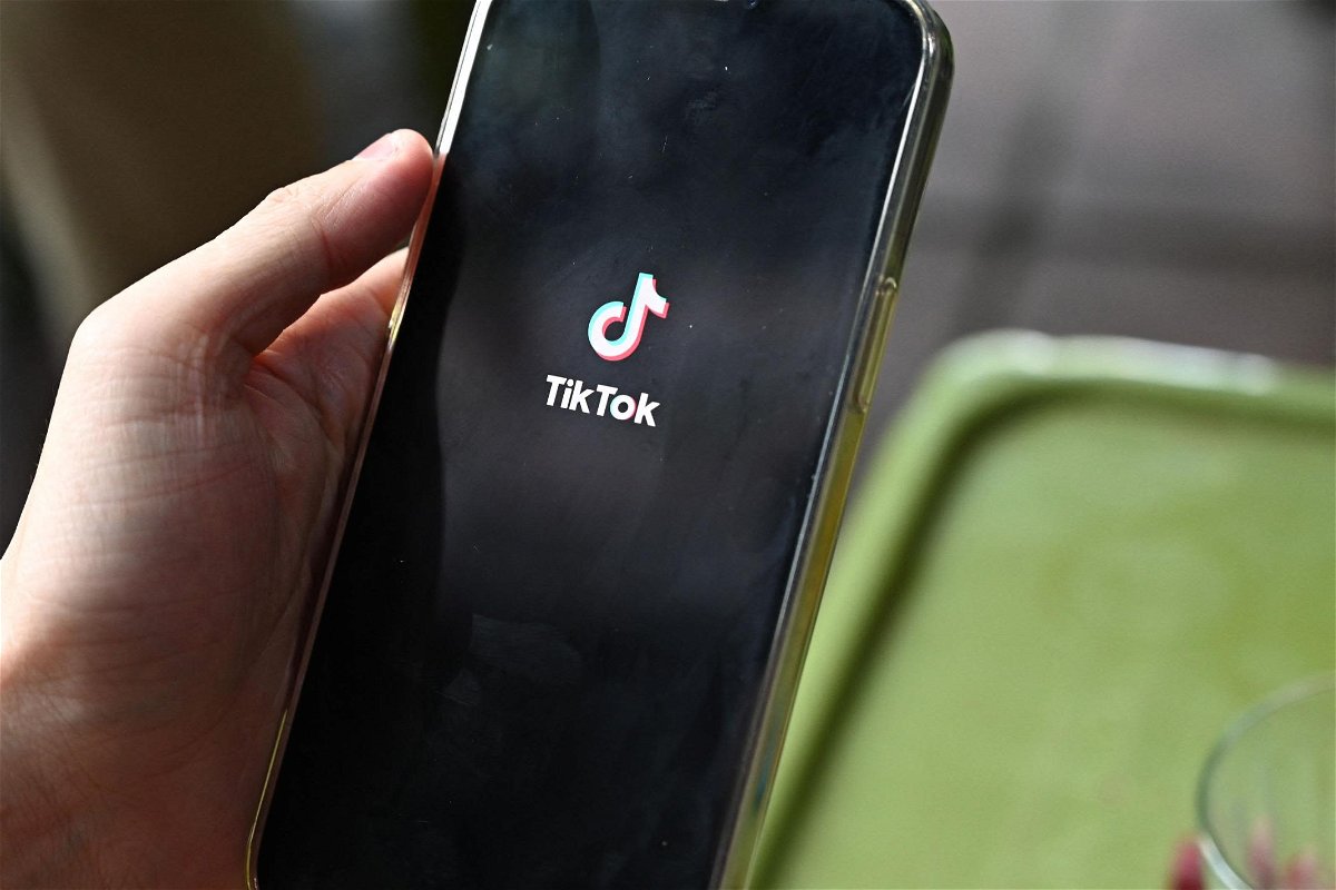 <i>Nhac Nguyen/AFP/Getty Images</i><br/>The logo of the social media platform TikTok is displayed on a mobile phone in Hanoi on October 6. A judge dismissed a lawsuit filed by the state of Indiana against TikTok accusing the company of making false claims about the safety of user data and age-appropriate content.
