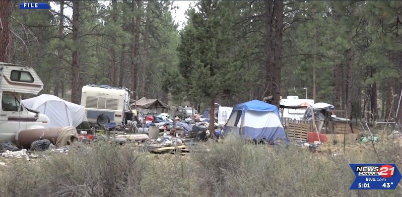Long-term homeless camps on Forest Service land south of Bend have caused a variety of issues and challenges