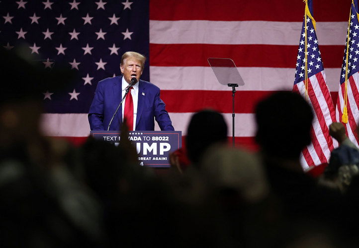 Former President Donald Trump at the Reno-Sparks Convention Center on December 17, in Reno, Nevada.