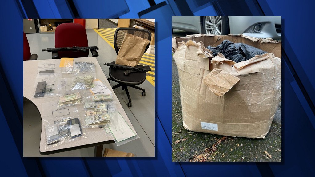 Cash, phones, guns and huge amount of fentanyl found in plastic bag in open cardboard bo