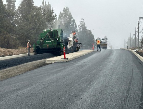 Paving work on Hunnell Road