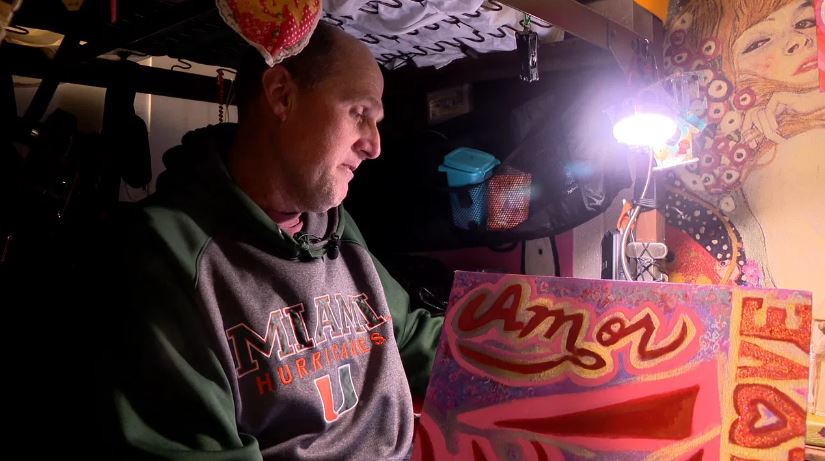 <i></i><br/>50-year-old Jason Plaster is thankful for the gifts given to him by staff at the Salvation Army of Asheville