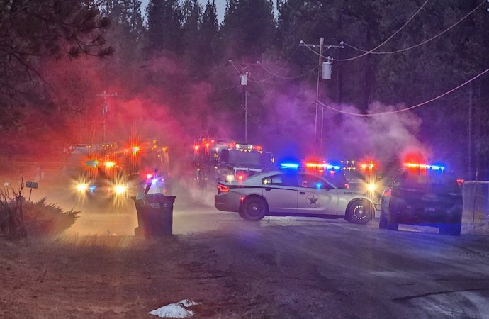 La Pine firefighters, Deschutes County sheriff's deputies were called to shed fire at property on Wayside Loop late Tuesday afternoon
