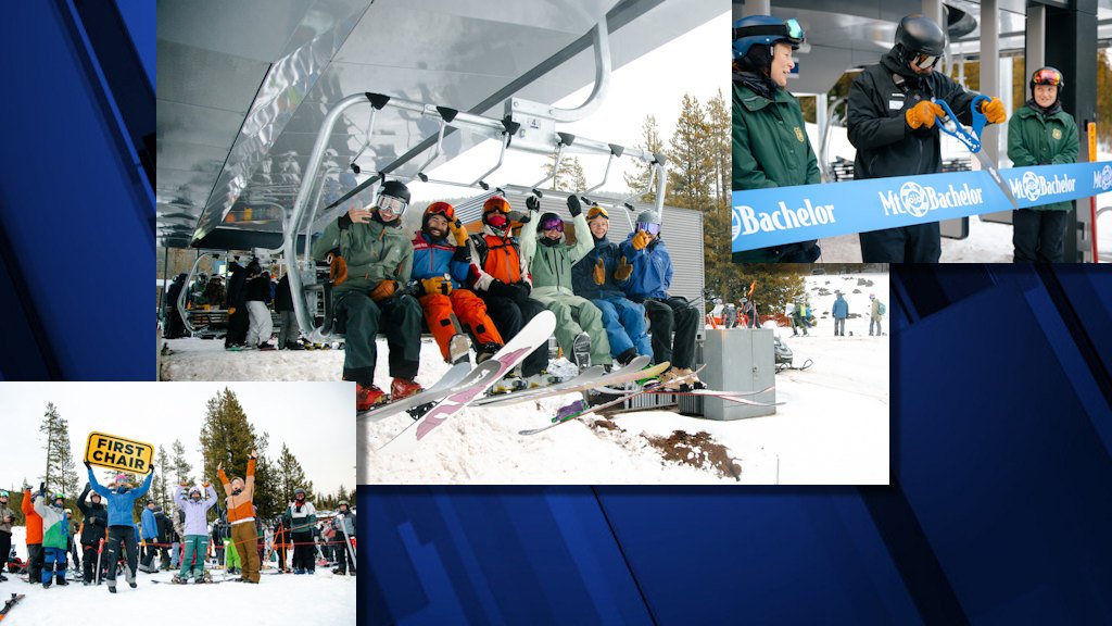 Ribbon was cut and winners of social media 'Golden Ticket' contest got the coveted first chair ride Tuesday on Mt. Bachelor's new '6-pack' Skyliner Express lift