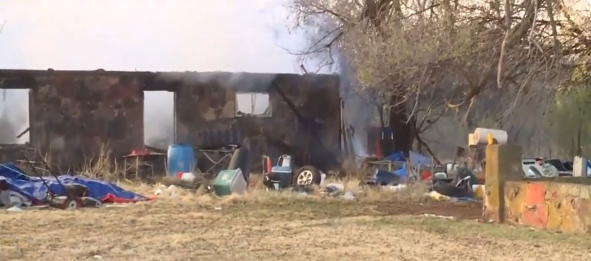 <i></i><br/>A person was taken to the hospital after flames engulfed a home in Guthrie