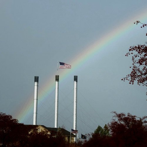 Rainbow Old Mill smokestacks Laurie Henry 12-3