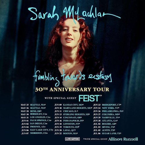 Sarah McLachlan brings 'Fumbling Towards Ecstasy' 30th Anniversary Tour