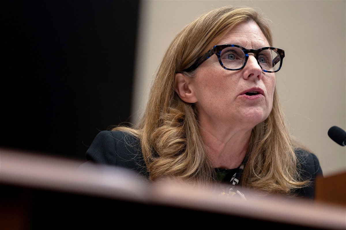 <i>Mark Schiefelbein/AP</i><br/>University of Pennsylvania President Liz Magill reads her opening statement during a hearing of the House Committee on Education on Capitol Hill on December 5 in Washington