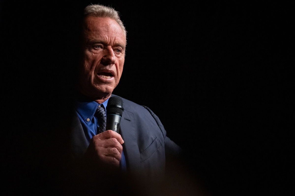 <i>Eva Marie Uzcategui/Getty Images</i><br/>Robert F. Kennedy Jr. speaks during a campaign event on October 12