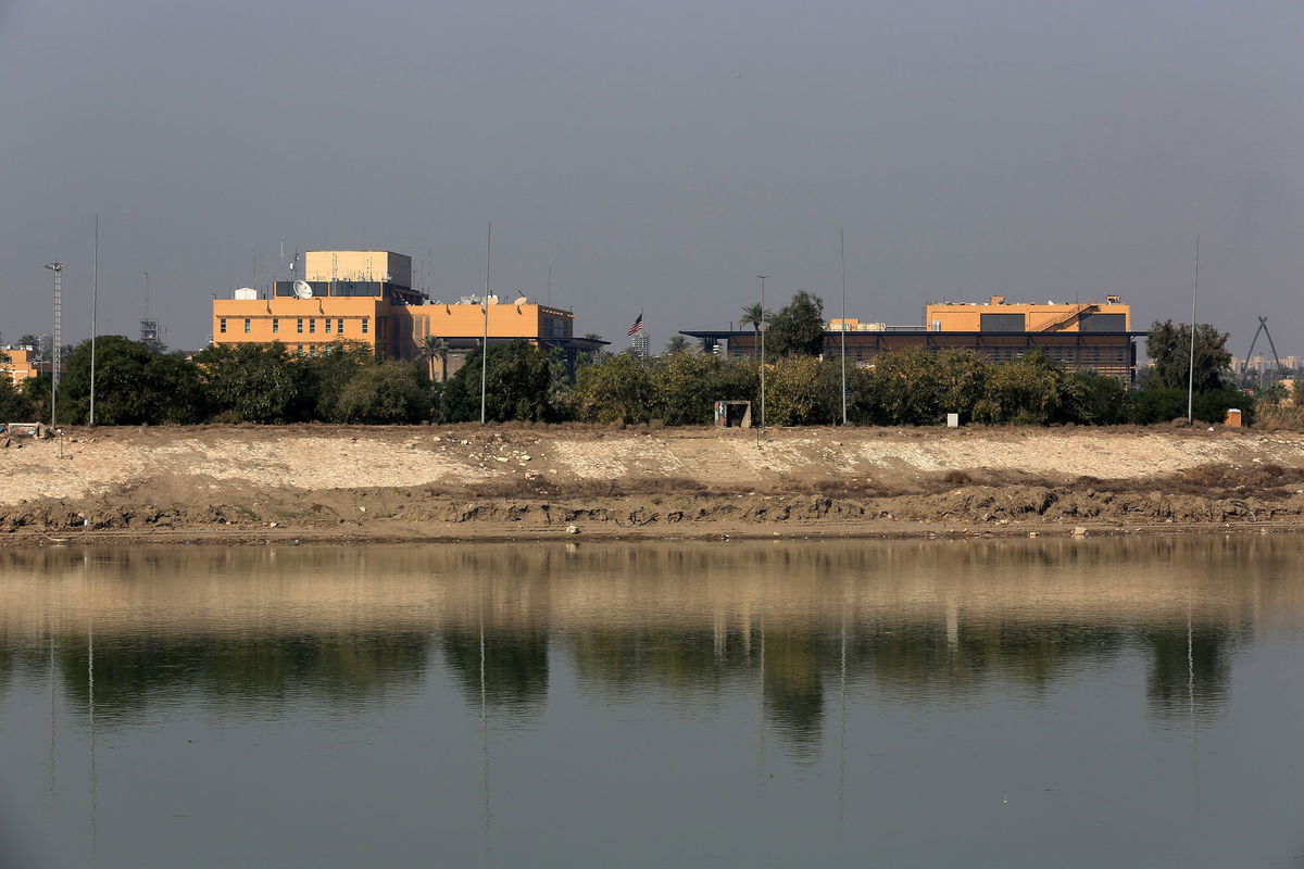 <i>Murtadha Sudani/Anadolu Agency/Getty Images</i><br/>The US Embassy building in Baghdad in January 2020.