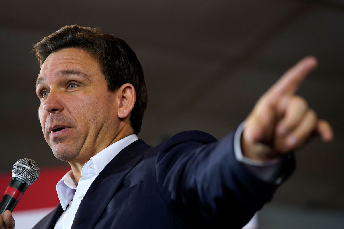 <i>Charlie Neibergall/AP</i><br/>Florida Gov. Ron DeSantis speaks during an event on December 7