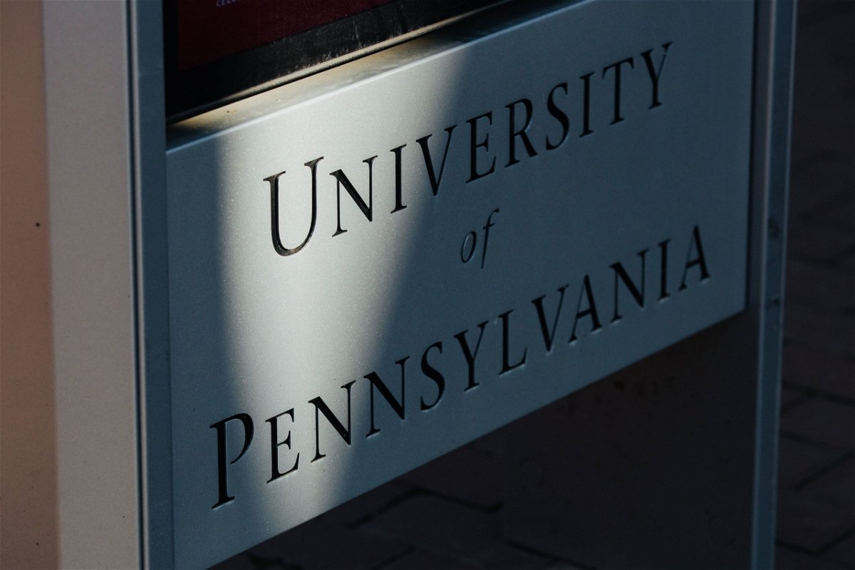 <i>Michelle Gustafson/Bloomberg/Getty Images</i><br/>A sign for the University of Pennsylvania on campus in Philadelphia